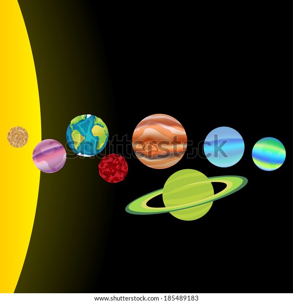 Solar System Vector All Planets Stock Vector (Royalty Free) 185489183 ...