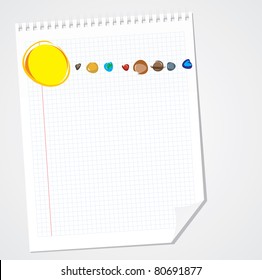 Solar System Vector Doodle