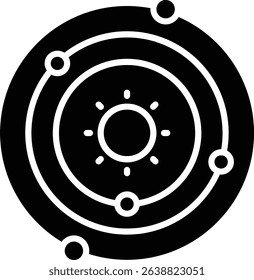 Solar System vector icon. Can be used for printing, mobile and web applications.