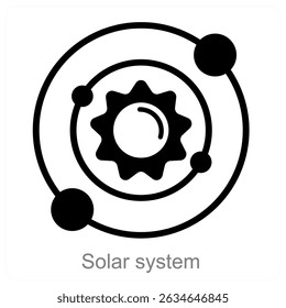 solar system vector icon concept design