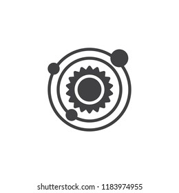 Solar system vector icon. filled flat sign for mobile concept and web design. Space planet system solid icon. Symbol, logo illustration. Pixel perfect vector graphics