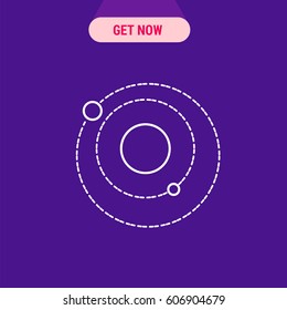Solar System Vector Icon, The outlined symbol of universe on colorful background. Simple, modern flat vector illustration for mobile app, website or desktop app