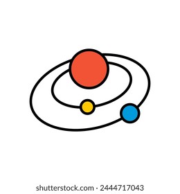 Solar system vector icon. Planet system abstract colourful icon.