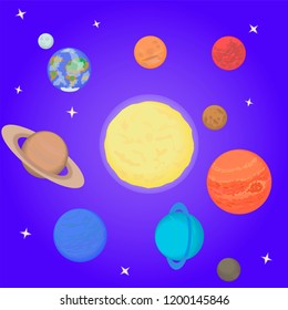 solar system vector illustration