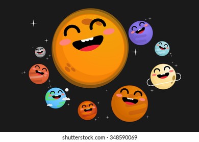 The solar system vector illustration