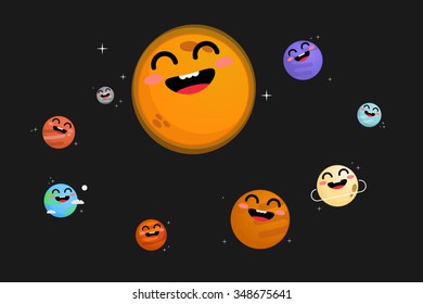 The solar system vector illustration