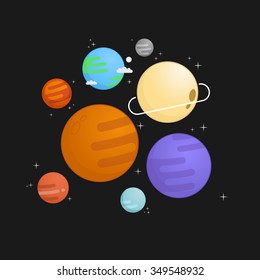 The solar system vector illustration