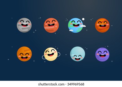 The solar system vector illustration