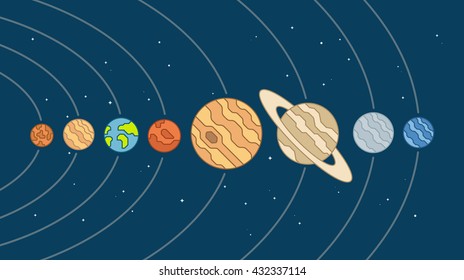 Solar System Vector Illustration