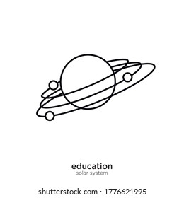 Solar system vector illustration lineal color and filled design