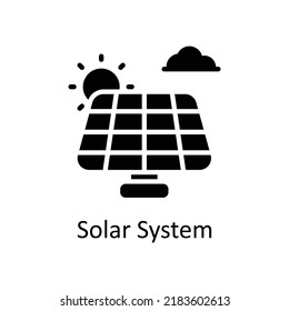 Solar System vector Solid Icon Design illustration on White background. EPS 10 File 