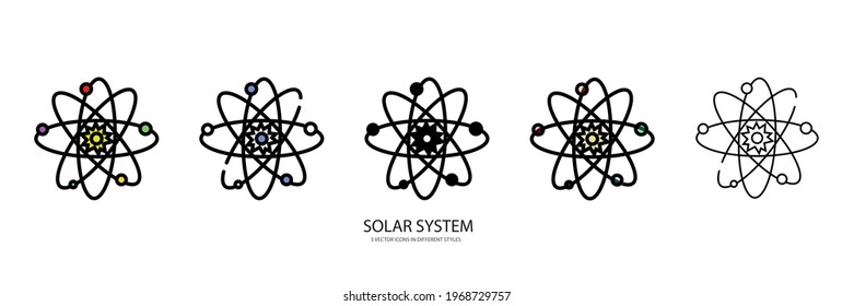 Solar System vector type icon