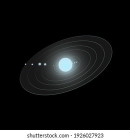 Solar system. Visual data interface. HUD, vector illustration