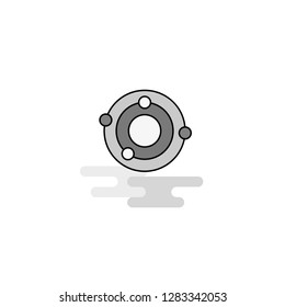 Solar system  Web Icon. Flat Line Filled Gray Icon Vector