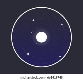 Solar system world model space - isolated vector illustration