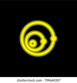 Solar system yellow glowing neon ui ux icon. Glowing sign logo vector