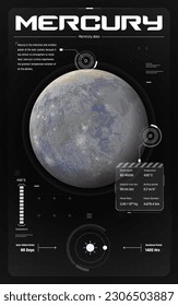 The Solar System-Mercury and its characteristics vector illustration