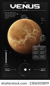 The Solar System-Venus and its characteristics vector illustration