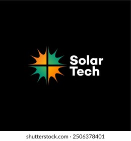 Solar Tech Energie Logo Design Vektor Vorlage editierbar 