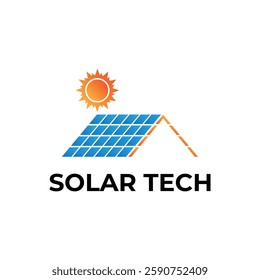 solar tech logo design concept creative idea