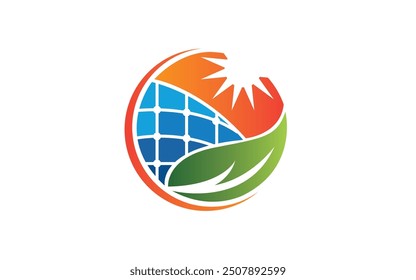 Solar tech logo design template vector pro design