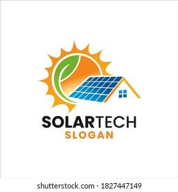 solar tech logo home, eco energy logo