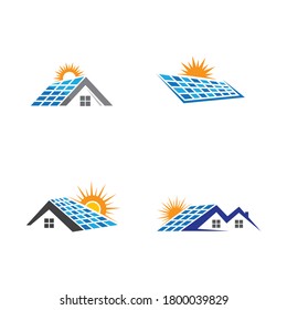Solar tech logo template vector icon design