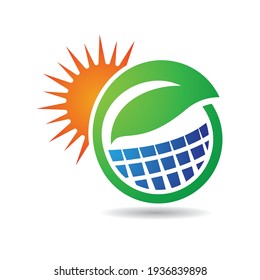 Solar tech logo template vector icon design