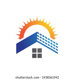 Solar tech logo template vector icon design