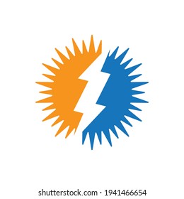 Solar tech logo template vector icon design