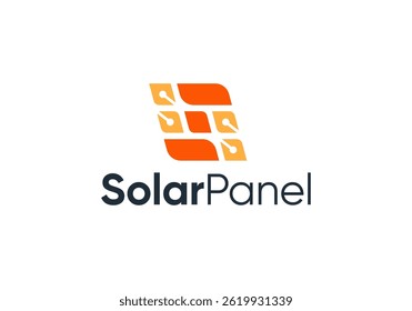 solar tech panel energy logo. creative solar sun electric technology vector design concept