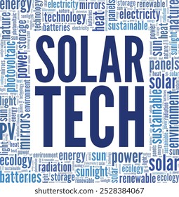 Solar Technology word cloud conceptual design isolated on white background.