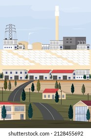 solar thermal energy, solar thermal power plant supply electricity to the factory and city