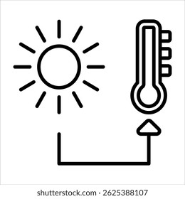 Solar Thermal Icon. Simple Vector Outline Illustration