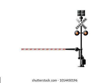 Solar traffic light, Railway barriers close isolated on white background, design concept for start up, business solutions,development and innovation, creativity, icon, vector,eps10