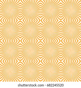 The solar twirled orange beams of the sun. Seamless pattern