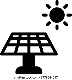 solar vector glyph flat icon 