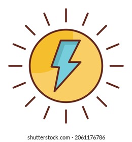 solar Vector illustration on a transparent background. Premium quality symbols.Vector line flat color icon for concept and graphic design.