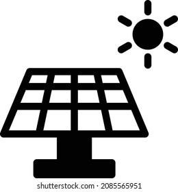 ilustración del vector solar en un fondo transparente. Símbolos de calidad premium. Icono vector glifos para concepto y diseño gráfico.