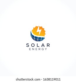 Solar Voltage icon and sun logo