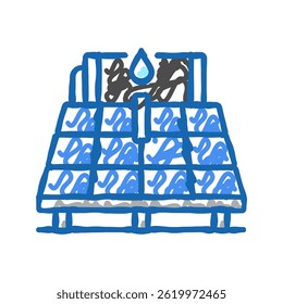 solar water heater doodle icon sketch vector. solar water heater sign. isolated symbol illustration