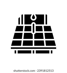 vector de icono del glifo del calentador de agua solar. señal de calentador de agua solar. ilustración de símbolo aislado