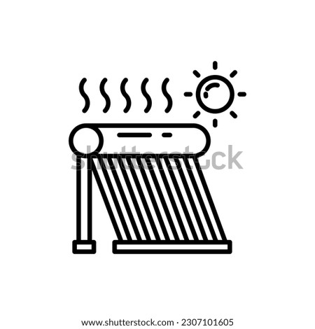 Solar Water Heater icon in vector. Illustration