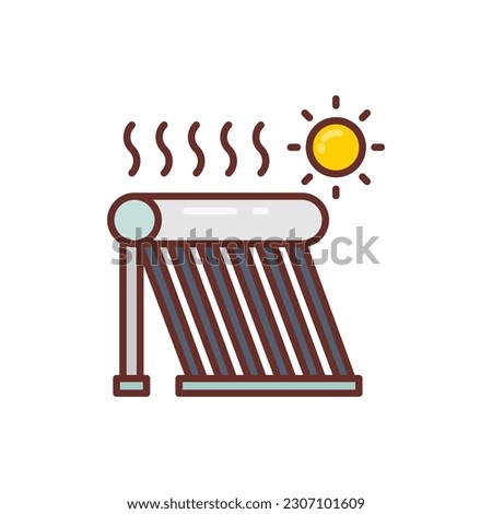 Solar Water Heater icon in vector. Illustration