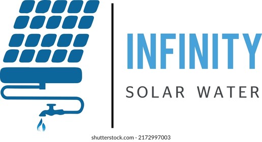 Solar water heater Logo Design. Save energy. An abstract concept, icon. Flat design. Vector illustration on white background.