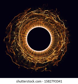 Solar wind, solar eclipse. Radiation. Power energy. Futuristic Flash. Energy flow. Plasma. Glow effect. Glint cosmic rays. Abstract background. Vector.