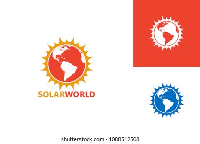Solar World Logo Template Design Vector, Emblem, Design Concept, Creative Symbol, Icon