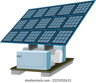 The Solarcell Energy Electricity Colorful Vector Illustration
