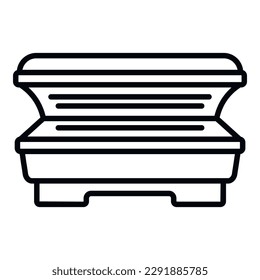 Solarium beauty icon outline vector. Spa bed. Skin uv