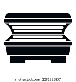 Solarium beauty icon simple vector. Spa bed. Skin uv